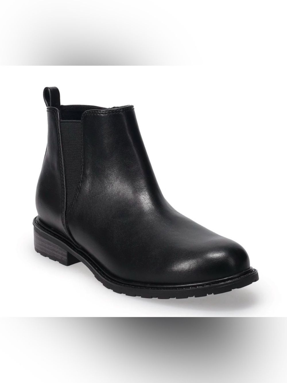 Sonoma Lottie Black Chelsea Boot NEW in Box Faux Leather Size 8